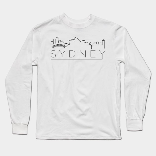 Sydney Minimal Skyline Long Sleeve T-Shirt by kursatunsal